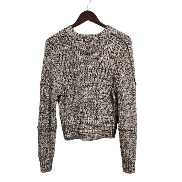 Urban Outfitters Chunky Knit Sweater Medium Black White Grey Longsleeve Pullover - Picture 2 of 6